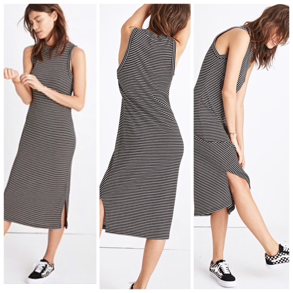 Madewell Ribbed Mockneck Midi Dress In 